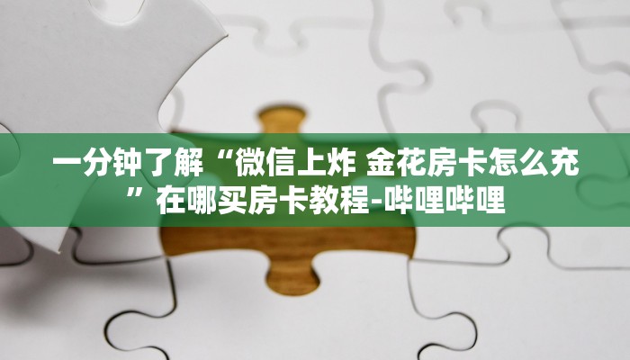 一分钟了解“微信上炸 金花房卡怎么充”在哪买房卡教程-哔哩哔哩
